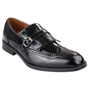 Scarpe Monk da Uomo Oxford Classico Formale Elegante - Nero - Elong - 8