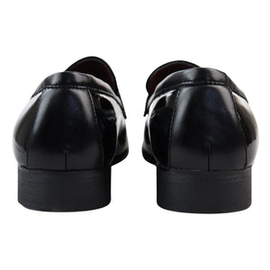 Mocassins homme loafers vernis à enfiler doublure en cuir pampille style habillé formel - Noir - Elong - 5
