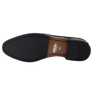 Mocassins homme loafers vernis à enfiler doublure en cuir pampille style habillé formel - Noir - Elong - 6