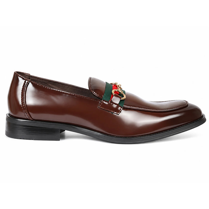 Men's Patent Vegan Leather Slip-On Horsebit Loafers - Dolcetto - 1