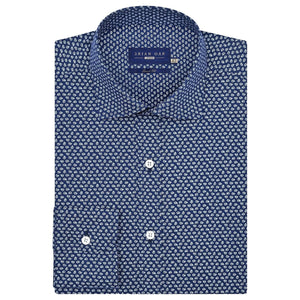 Camisa Vestir Patrón Algodón Azul Oxford Hombre - Brian Oak - 1