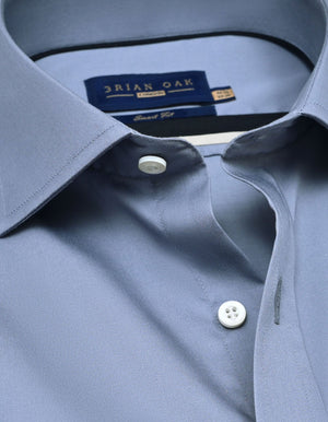 Men's Plain Smart Fit Formal Shirt - Grey - Brian Oak - 3