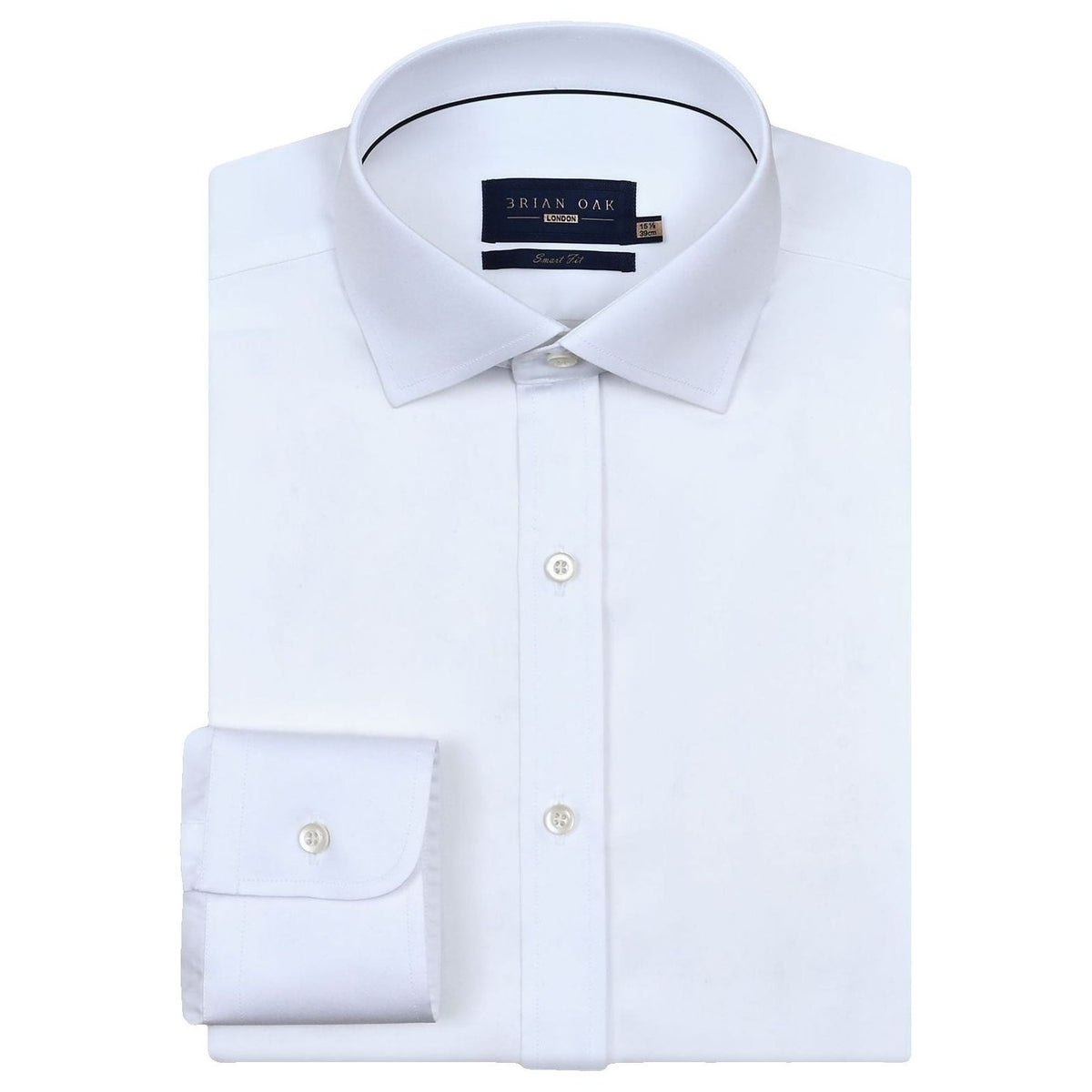 Men's Plain White Satin Dress Shirt - Brian Oak - 1