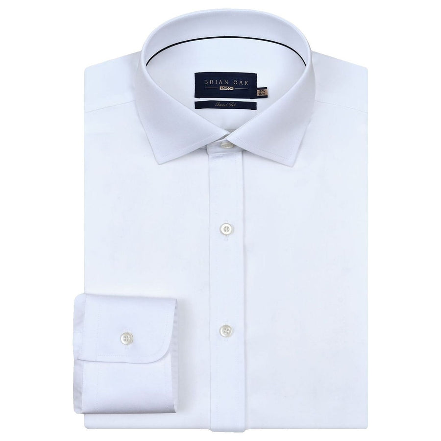 Camicia da Uomo in Raso Bianco Puro - Elegante e Stilosa - Brian Oak - 1