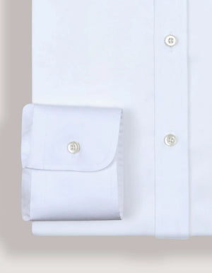 Men's Plain White Satin Dress Shirt - Brian Oak - 4