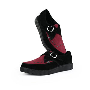 Buty męskie czarne zamszowe szpiczaste monki na platformie - TUK - 4
