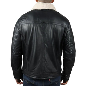 Gepolsterte gesteppte Flieger-Bomberjacke für Herren - Schwarz - Infinity Leather - 7