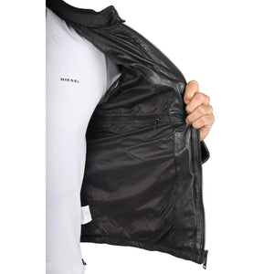 Gesteppte gepolsterte Biker-Echtlederjacke für Herren - Infinity Leather - 7