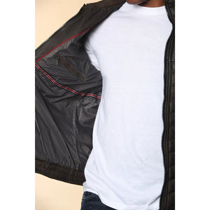 Chaqueta de Piel Napa Suave Acolchada para Hombre - Marrón - Infinity Leather - 4