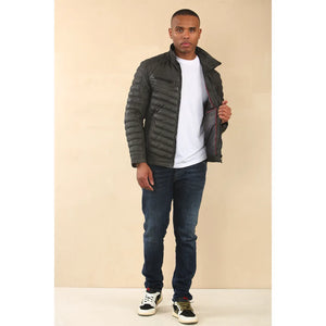 Chaqueta de Piel Napa Suave Acolchada para Hombre - Oliva - Infinity Leather - 17