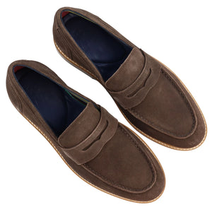 Mens Real Full Suede Slip On Loafers Boat Shoes Smart Casual Classic Comfort Fit - Brown - House of Cavani - 3