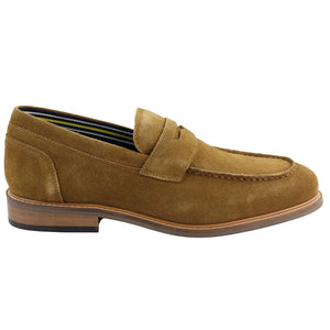 Mens Real Full Suede Slip On Loafers Boat Shoes Smart Casual Classic Comfort Fit - Tan - House of Cavani - 6