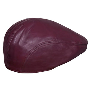 Herren Echtleder Ivy Newsboy Schirmmütze mit Spitze - Burgund - Infinity Leather - 3