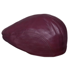 Herren Echtleder Ivy Newsboy Schirmmütze mit Spitze - Burgund - Infinity Leather - 4