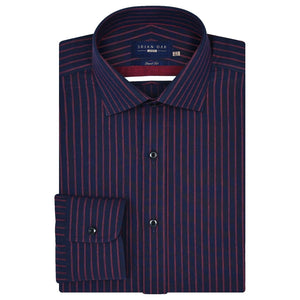 Herren Hemd Rot gestreift Marineblau - Brian Oak - 1