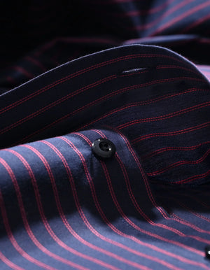Herren Hemd Rot gestreift Marineblau - Brian Oak - 5