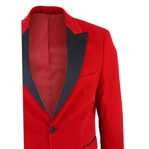 Men's Red Velvet Tux Blazer Satin Lapels Dinner Wedding Prom Black Tie - TruClothing.com - 4