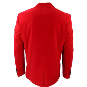 Men's Red Velvet Tux Blazer Satin Lapels Dinner Wedding Prom Black Tie - TruClothing.com - 5