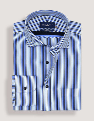 Camicia Formale Blu Reale e Blu Marino Uomo - Brian Oak - 3