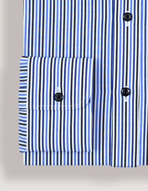 Camicia Formale Blu Reale e Blu Marino Uomo - Brian Oak - 4