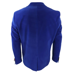 Men's Royal Blue Velvet Tux Blazer Satin Lapels Dinner Wedding Prom Black Tie - TruClothing.com - 5