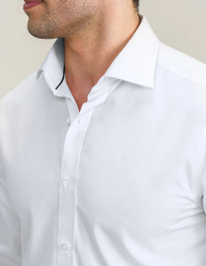 Chemise blanche texturée coton homme - Brian Oak - 4