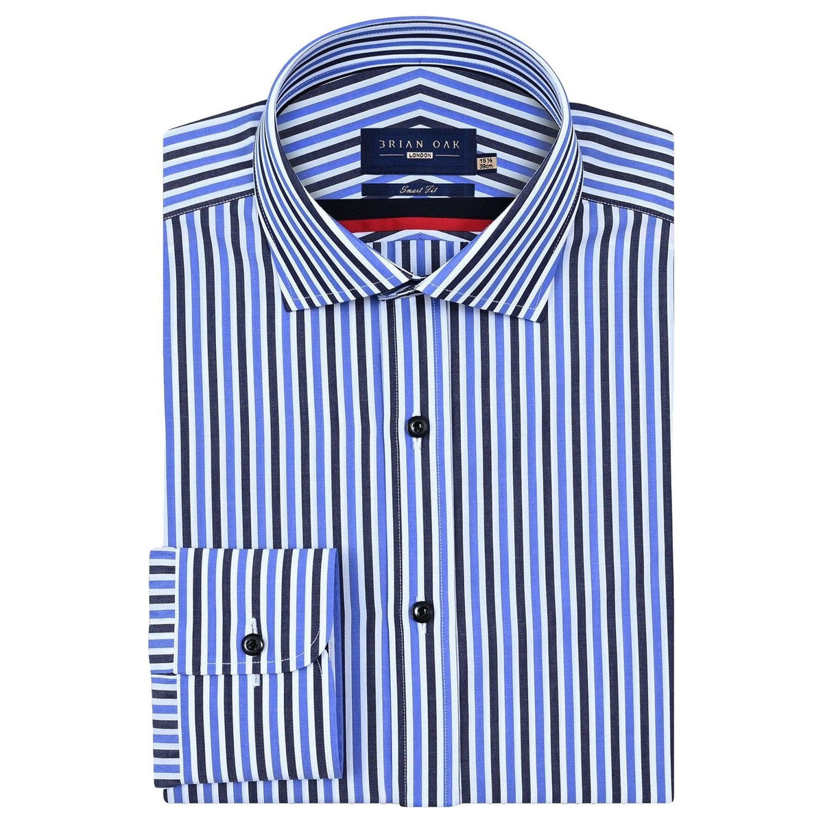 Camisa vestir algodón rayas azul cielo hombre - Brian Oak - 1
