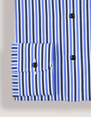 Camisa vestir algodón rayas azul cielo hombre - Brian Oak - 4