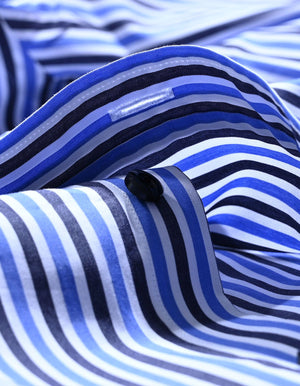 Camisa vestir algodón rayas azul cielo hombre - Brian Oak - 5