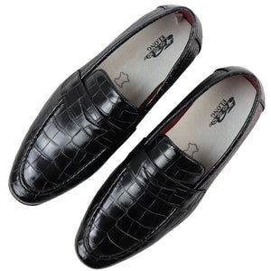 Men's Slip On Formal Loafers - Black - Elong - 10