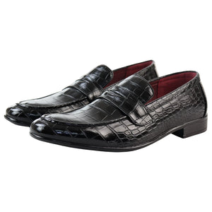 Men's Slip On Formal Loafers - Black - Elong - 8