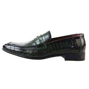 Men's Slip On Formal Loafers - Green - Elong - 14