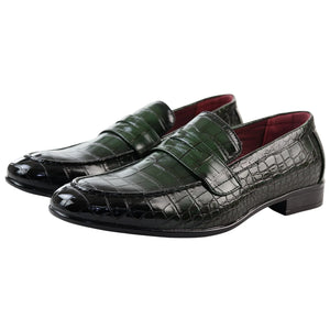 Men's Slip On Formal Loafers - Green - Elong - 15