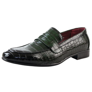 Men's Slip On Formal Loafers - Green - Elong - 16
