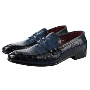 Men's Slip On Formal Loafers - Navy - Elong - 2