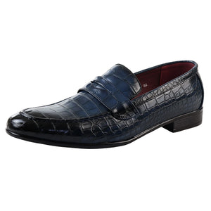 Men's Slip On Formal Loafers - Navy - Elong - 3