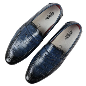Men's Slip On Formal Loafers - Navy - Elong - 4