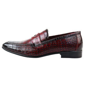 Men's Slip On Formal Loafers - Red - Elong - 21