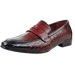 Men's Slip On Formal Loafers - Red - Elong - 23
