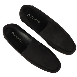 Mocassins légers en suède pour hommes - Noir - Dolcetto - 11