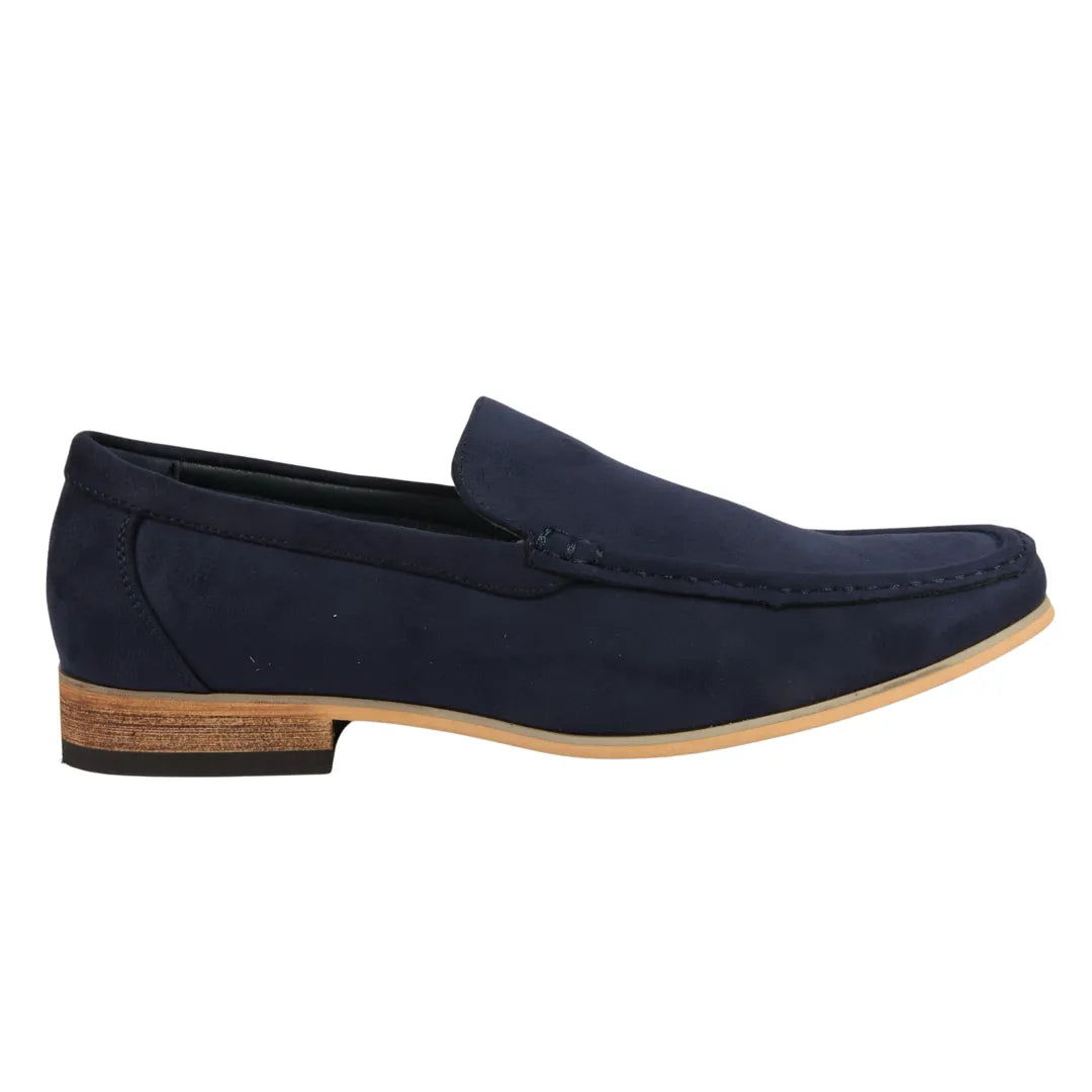 Mocassins légers en suède pour hommes - Bleu marine - Dolcetto - 1