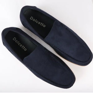 Mocassins légers en suède pour hommes - Bleu marine - Dolcetto - 4