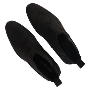 Men's Slip On Suede Leather Lined Chelsea Boots - Black - Dolcetto - 5