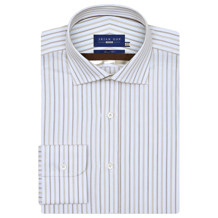 Camicia Uomo Righe Twill Fawn - Brian Oak - 1