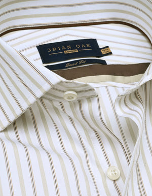 Cămașă elegantă pentru bărbați cu dungi din twill – Bej - Brian Oak - 3