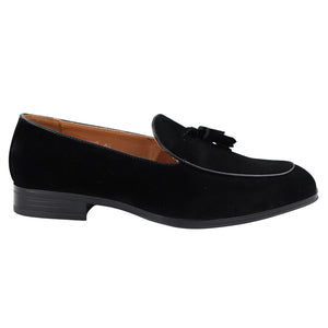 Mocassini da Uomo Scarpe in Pelle Scamosciata con Nappine Casual Elegante - Nero - Elong - 11