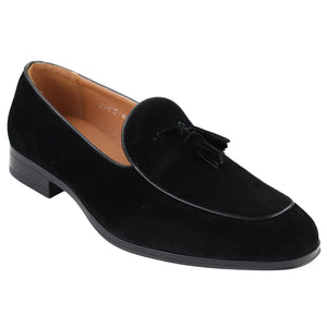 Mocassini da Uomo Scarpe in Pelle Scamosciata con Nappine Casual Elegante - Nero - Elong - 13