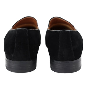 Mocassini da Uomo Scarpe in Pelle Scamosciata con Nappine Casual Elegante - Nero - Elong - 14