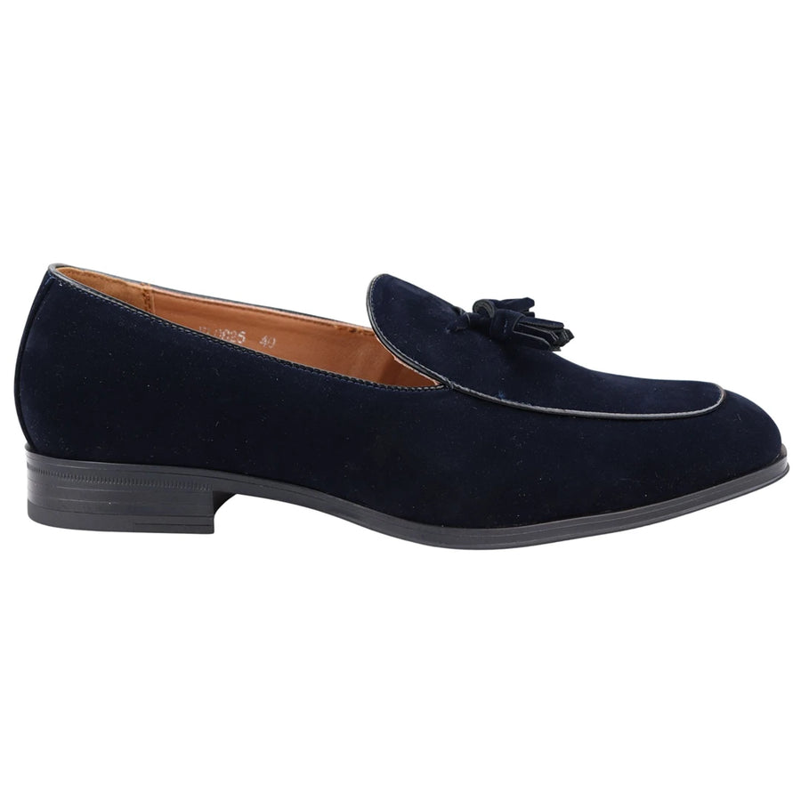 Herren Wildleder Smart Quaste Mokassins Slip On Kleid Schuhe Loafers - Marineblau - Elong - 1