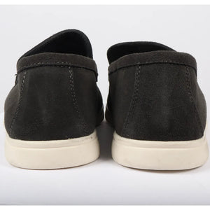 Men's Suede Slip On Comfort Fit Loafers - Black - Dolcetto - 23
